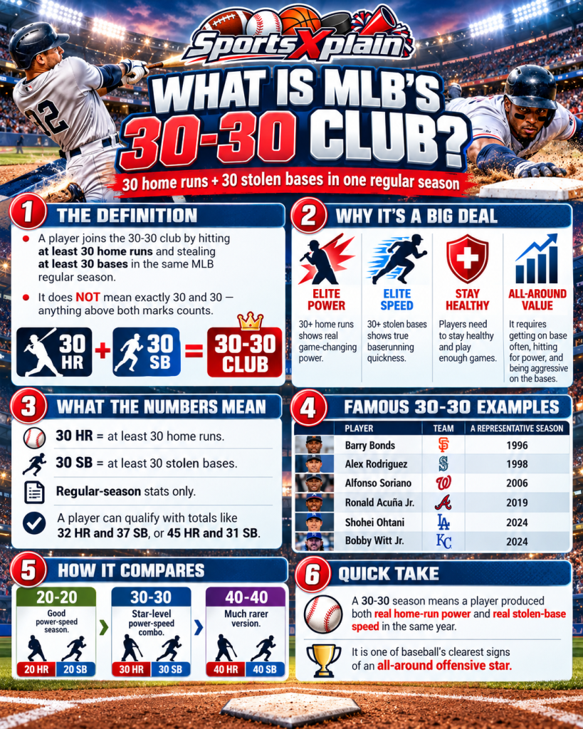 MLB 30-30 Club Explained Infographic