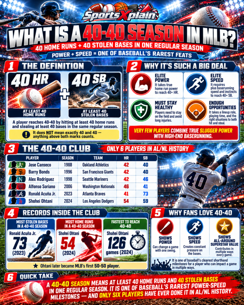 MLB 40-40 Season Explainer Infographic