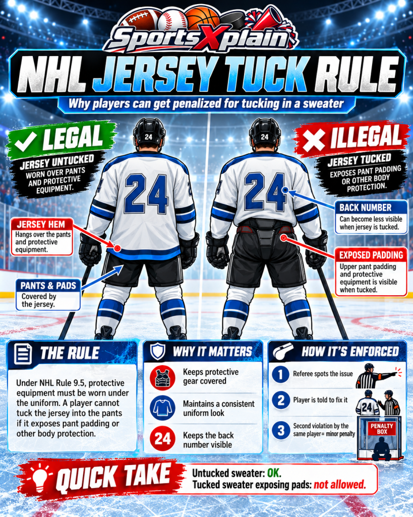 NHL Jersey Tuck Rule Explainer Infographic
